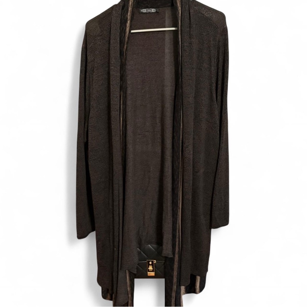 Black Open Front Cardigan
